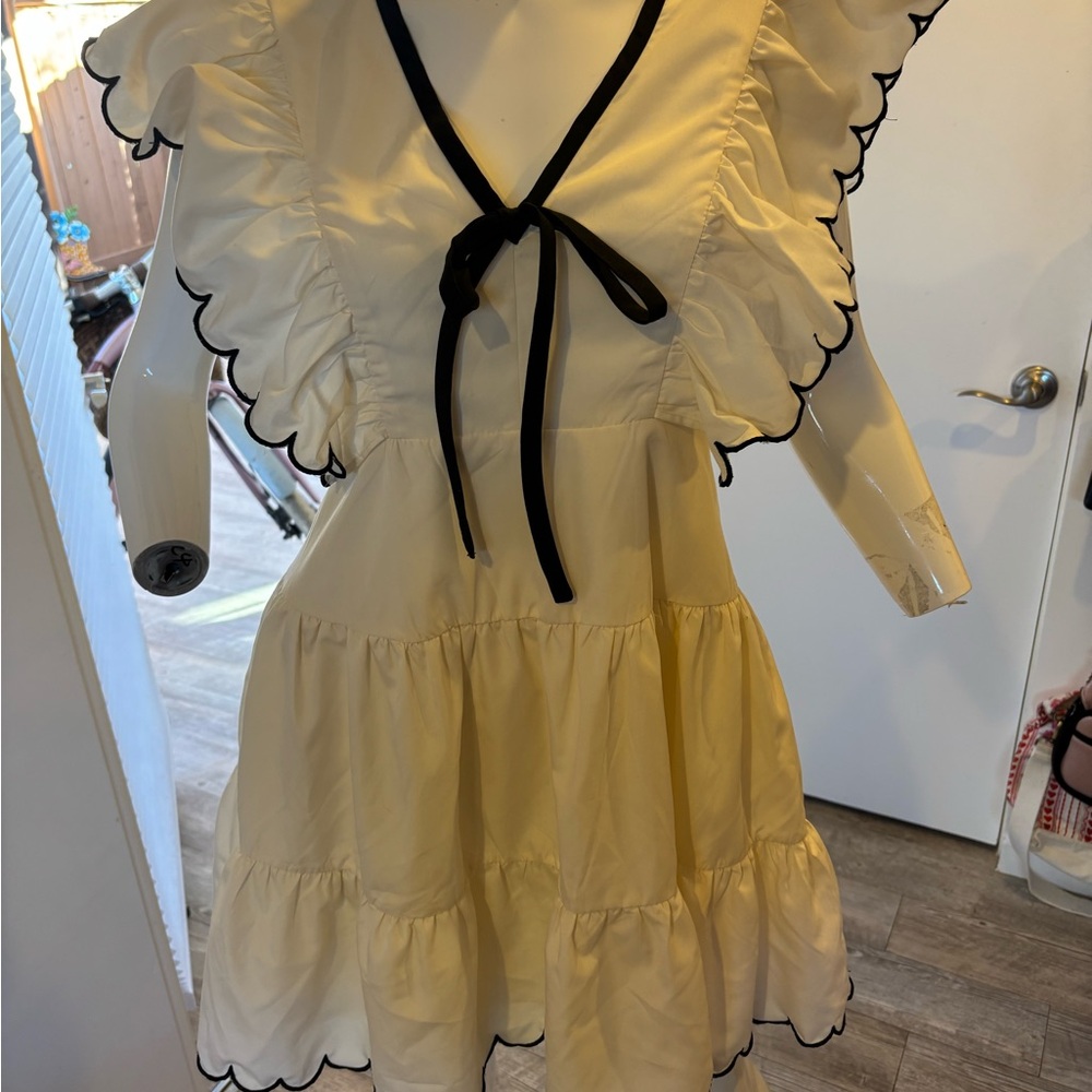 TCEC Cream Dress with Black Trim